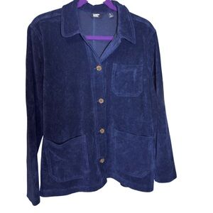 Lands' End Deep Blue Corduroy Shacket